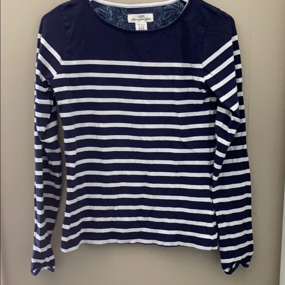 Striped long sleeve top